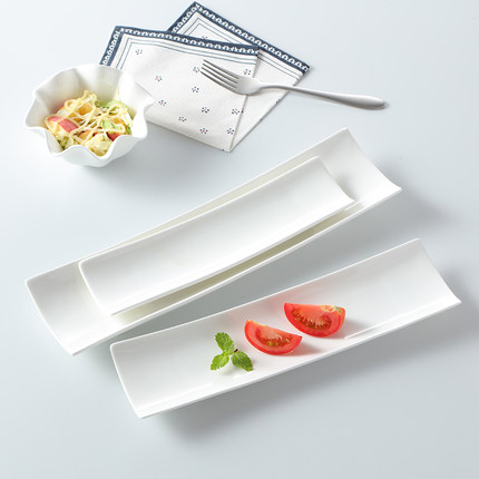 创意陶瓷长条盘子 酒店餐具 日式寿司盘子碟子长方点心盘西餐餐具