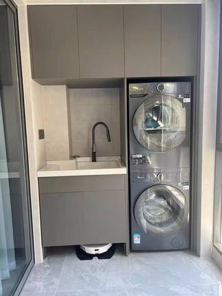 spc蜂窝铝洗衣机柜叠放洗衣机收纳柜阳台组合柜南京本地定制