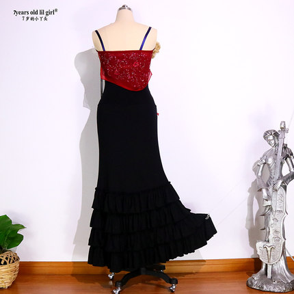 舞蹈服品牌热销Flamenco 佛朗明哥弗拉门戈4层荷叶舞裙 ESS19
