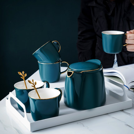 日式茶壶茶杯陶瓷家用套装大号单壶小茶壶带过滤网茶具花茶冷水壶