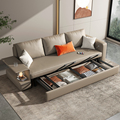 康纳利意式极简真皮沙发床多功能两用小户型客厅双人可折叠网红款
