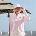 CK粉色冰丝防晒衣女夏季修身瑜伽服外套上衣2024新款套装开衫薄款