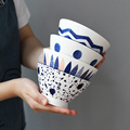 米立风物创意陶瓷餐具大面碗斗笠喇叭碗家用米饭碗单个高脚拉面碗