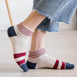 5双装堆堆袜子夏天女中筒袜ins潮夏季日系可爱条纹韩版长筒袜棉