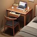 实木迷你窄小书桌卧室床边简易单人台式电脑桌家用小户型写字桌子