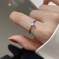 极细单钻戒指女时尚个性小众设计ins潮人钻石冷淡风玫瑰金食指戒