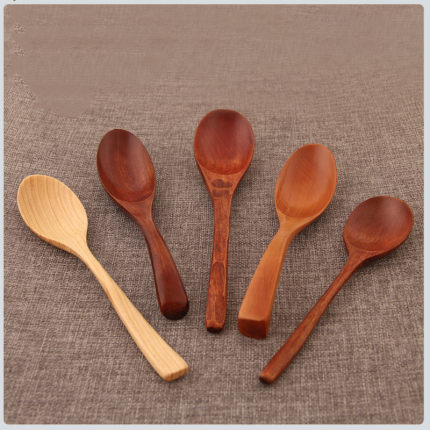 韩式木勺子木质长柄吃饭用调羹家用木头汤勺儿童小号汤匙蜂蜜勺子