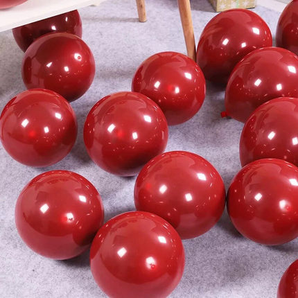 5寸10寸双层宝石红色气球求婚表白结婚婚房装饰石榴红色布置套球