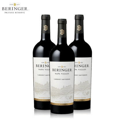 美国原瓶进口红酒 Beringer贝灵哲纳帕谷赤霞珠干红葡萄酒 3支装