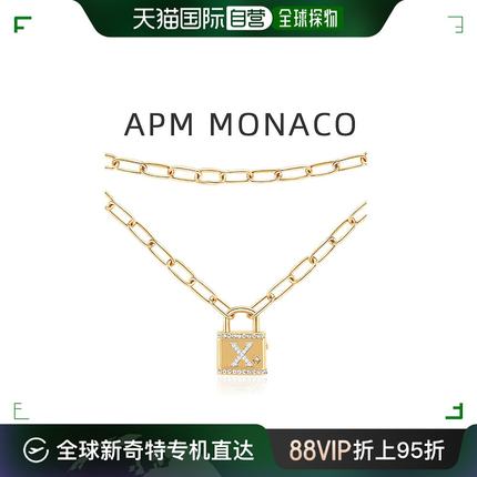 自营｜apm monaco 通用 项链字母金色吊坠首饰饰品珠宝设计