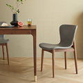 北欧轻奢实木黑胡桃木餐椅家用软包靠背椅现代简约餐厅餐桌椅子