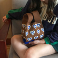 跨境日韩新款针织包手拎小众可爱少女风爱心购物袋托特包手套包女
