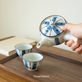 现货日本进口有田烧陶瓷手绘复古条纹茶壶茶杯水杯杯子茶器套装