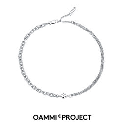 OAMMI芒星锆石拼接项链轻奢小众设计锁骨链ins中性嘻哈毛衣链情侣
