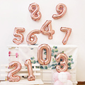16寸数字玫瑰金铝膜气球ins生日装饰宝宝百天宴求婚惊喜场景布置
