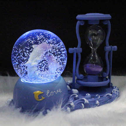 30秒时间沙漏水晶球音乐盒发光摆件儿童节礼品计时器同学生日礼物