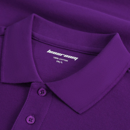 经典基础款紫色夏季T恤短袖翻领棉质罗纹领软领合体港风简约POLO