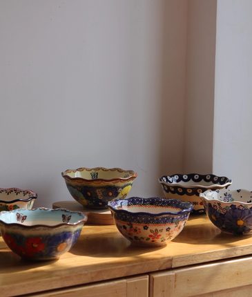 宫廷浪漫与歌 | 韩版波兰民族风手绘釉下彩家用陶瓷米饭碗汤碗