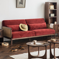 物应藤编复古沙发小户型现代简约客厅北欧黑胡桃木布艺实木沙发