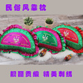 韩国民俗风枕头婚庆结婚民族传统贡缎刺绣半月饺子型靠枕抱枕枕头
