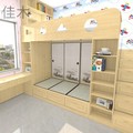 实木榻榻米床衣柜一体定制儿童房小房间榻榻米地台多功能整体定制