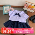 女童jk套装夏季学院风儿童短袖衬衫韩版女夏装百褶裙子两件套装新