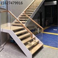 武汉楼梯定制红橡钢木旋转实木铁艺扶手室外复式玻璃双梁厂家弧形