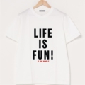 LIFE IS FUN! 美式街头字母印花T恤男士短袖潮流宽松半袖纯棉体恤