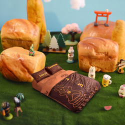 【富山商店】巧克力色小熊厨师香甜梦深色床单纯棉可爱床上四件套