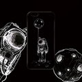 月球宇航员苹果SE2原创意iphone7/8plus全黑包磨砂硅胶软潮手机壳