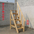 家用简易直梯 舞台梯子整体楼梯加厚实木楼梯带扶手阁楼loft扶梯
