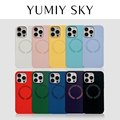 YUMIN SKY适用极简纯色液态iPhone14promax苹果15Pro磁吸手机壳12硅胶13Pro小众11男女款15Promax防摔保护套