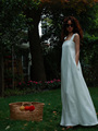 原创设计亚麻棉黑色连衣裙白色度假长裙棉麻吊带裙宽肩带法式长裙