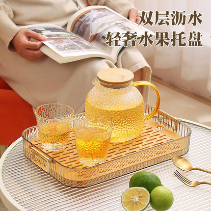 茶盘现代轻奢功夫茶托盘茶几小型水杯茶杯茶具长方形台盘沥水托盘