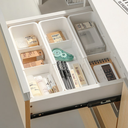 日式抽屉盒可伸缩收纳盒餐具分格储物盒厨房橱柜分隔盒抽屉整理盒