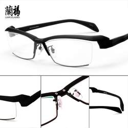 眼镜框男日本超轻半框近视眼镜tr90眼镜架大脸成品眼睛框镜架男潮