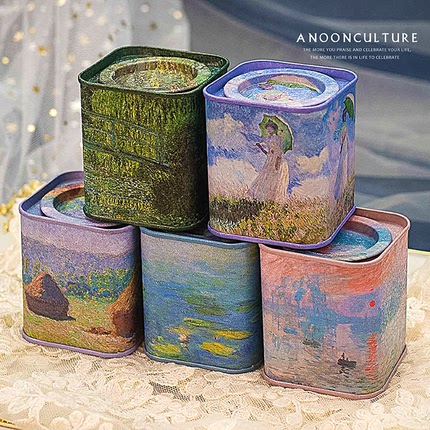 莫奈花园里日本桥创意礼品包装盒礼物小号茶叶罐伴手礼搭配茶糖盒