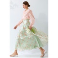美妃绿色法式仙女森系设计感气质印花裙子半身裙2023春夏新款女