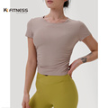 kk fitness速干运动上衣女紧身跑步健身短袖女夏季专业瑜伽服薄款