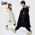 Lee 2023新款男女秋冬儿童中长款羽绒服小个子女生保暖加厚外套