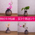 特价粗陶创意手工摆件日式干花插桌面陶瓷小花瓶家居复古水培花器