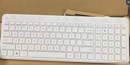 全新惠普/hp键盘 KBAH121白色简约 巧克力家用 办公标准版usb接口