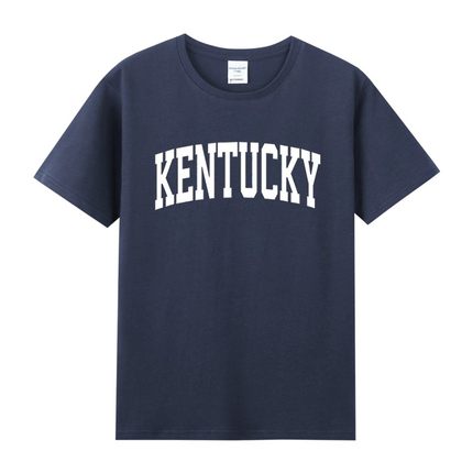 夏季ncaa美国肯塔基大学Kentucky篮球周边印花纯棉圆领短袖T恤男