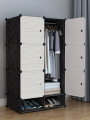 简易衣柜组装实木纹衣橱组合收纳塑料布艺钢架储物简约现代经济型