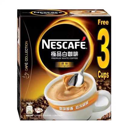 食品雀巢NESCAFE白咖啡原味下午茶办公室饮品420g约20小包