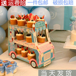生日派对用品一次性甜品台展示架蛋糕摆件下午茶歇点心架欧式托盘