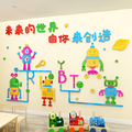幼儿园学校培训机构科技室机器人编程墙面装饰3d亚克力立体墙贴画