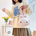 超可爱兔斯基女孩玩偶斜挎包萌系兔兔手提小包白色卡通兔子毛绒包