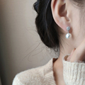 小众设计轻奢珍珠耳环女纯银针气质百搭耳钉法式高级感耳坠耳饰品