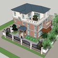 重庆简欧式别墅图纸设计　两层半大露台坡屋顶　乡墅原创别墅设计
